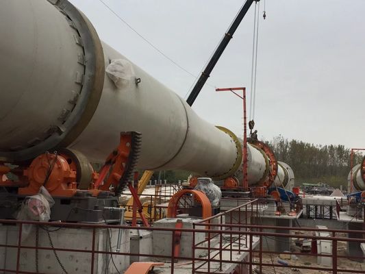 فرن الجبس 2.2 × 6.5 م 14 طن / ساعة فرن دوار للأسمنت لمعدات التعدين