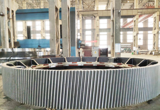 صب ZG310-570 42CrMo فولاذي ذو حلقة كبيرة ترس فرن دوار خارجي أسنان حفز